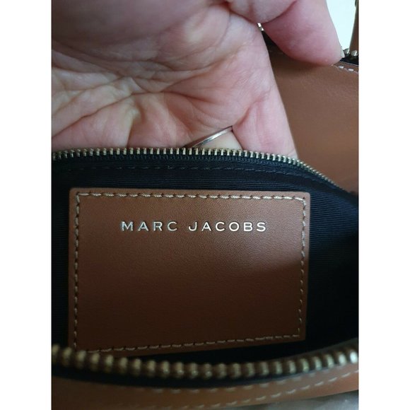 Marc Jacobs Snapshot cross body leather Hand Bag Logo braid handle brown NEW - Picture 7 of 7